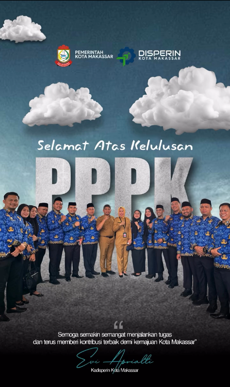 “Selamat atas kelulusan adik-adik PPPK. Semoga semakin semangat menjalankan tugas dan terus memberi kontribusi terbaik demi kemajuan Kota Makassar”

Evi Aprialti, Kadisperin Kota Makassar